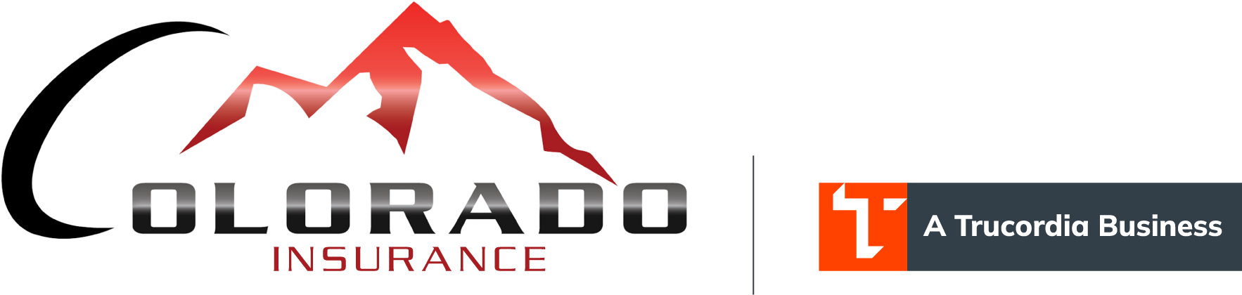 Logo featuring "Colorado Insurance" with mountain graphics and "A Trucordia Business" in a modern design.
